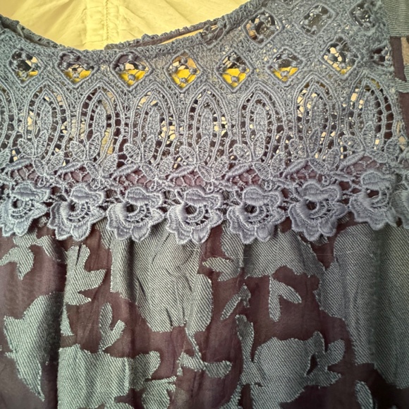 Modcloth lace overlay sheer bell sleeve swing dress , EUC, size small - Picture 3 of 6